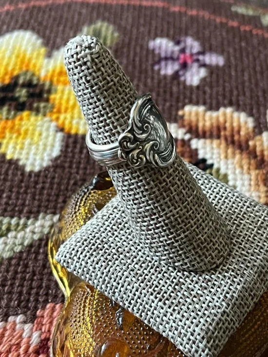 Silver Ornate Spoon Ring - Silver - Picture 2 of 7